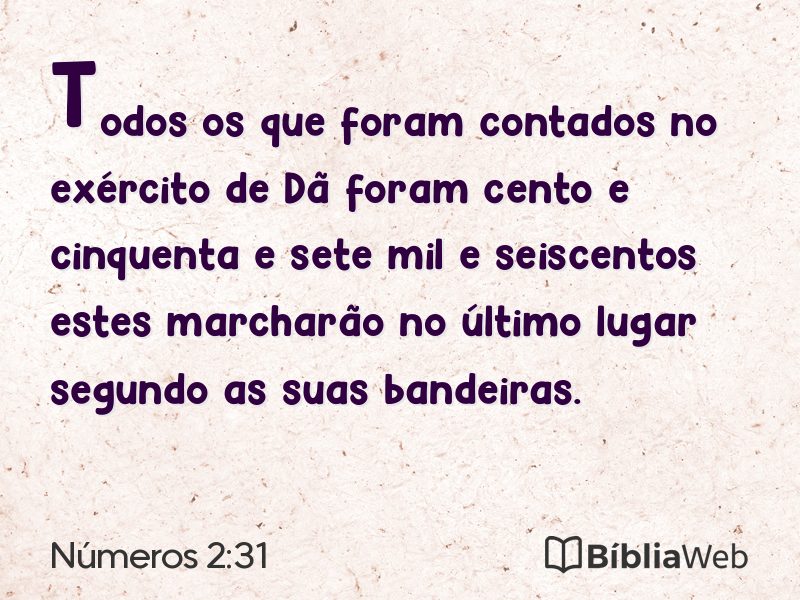 Números 2:31 em imagem para compartilhar