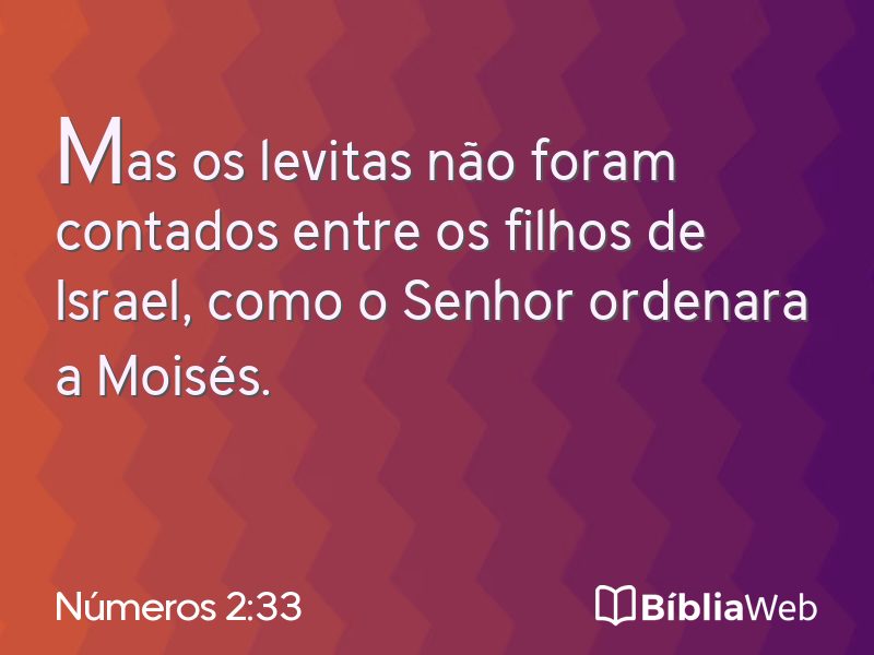 Números 2:33 em imagem para compartilhar
