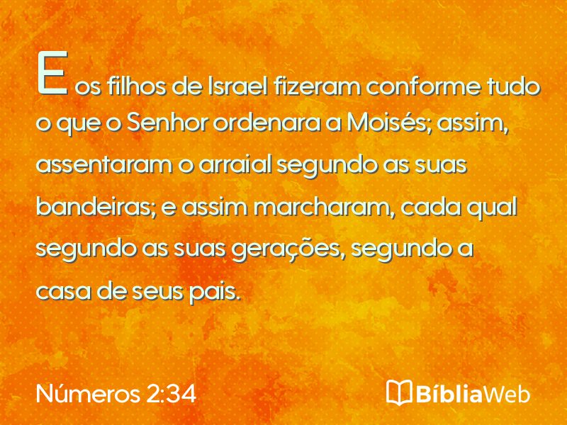 Números 2:34 em imagem para compartilhar