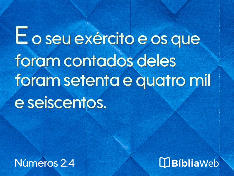 Números 2:4 em imagem para compartilhar