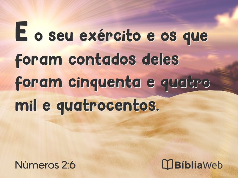 Números 2:6 em imagem para compartilhar