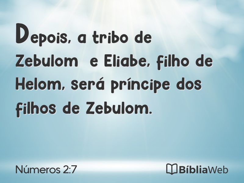 Números 2:7 em imagem para compartilhar