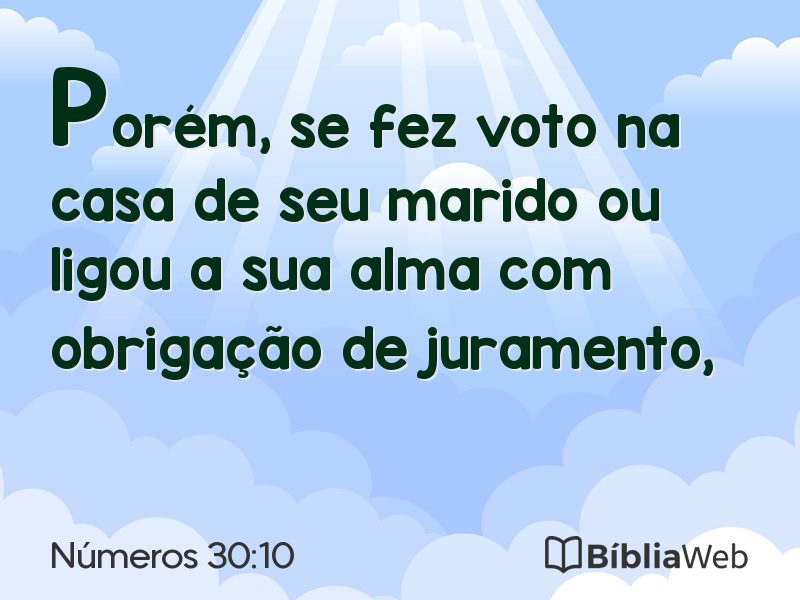 Números 30:10 em imagem para compartilhar