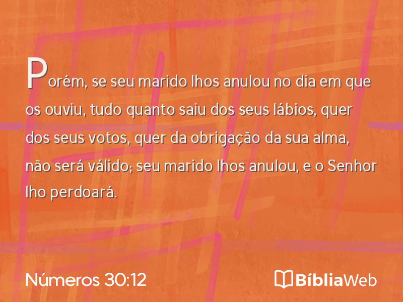 Números 30:12 em imagem para compartilhar