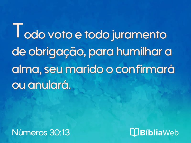 Números 30:13 em imagem para compartilhar