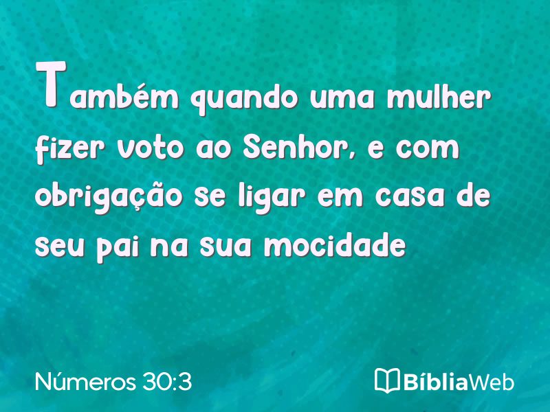 Números 30:3 em imagem para compartilhar