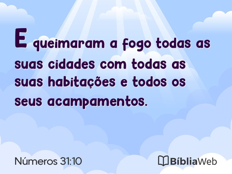 Números 31:10 em imagem para compartilhar