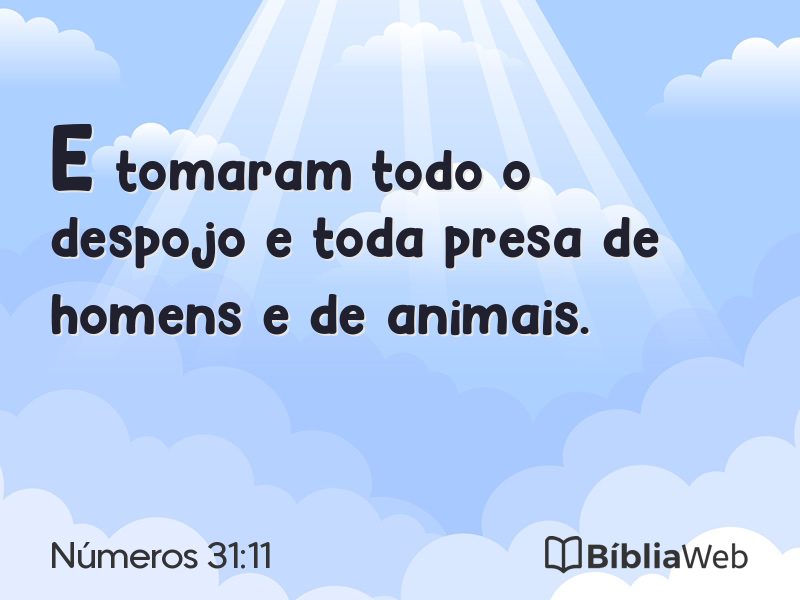 Números 31:11 em imagem para compartilhar