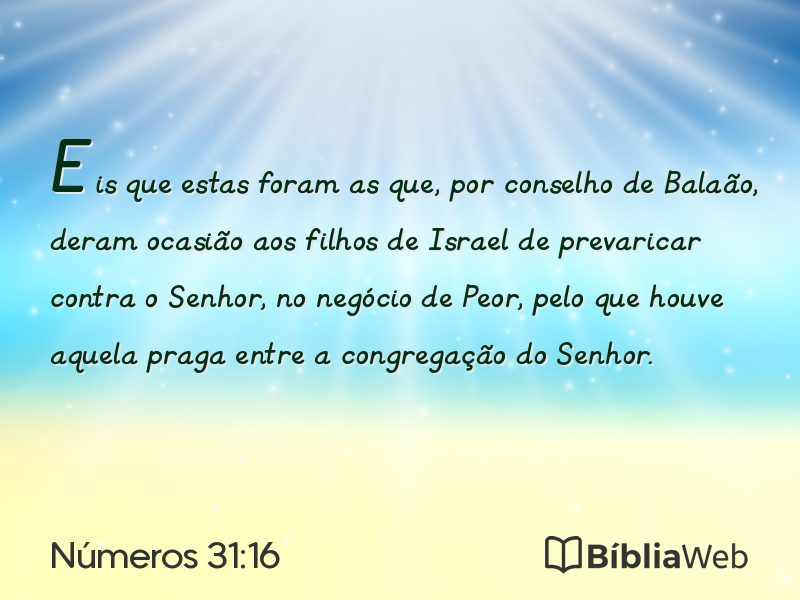 Números 31:16 em imagem para compartilhar