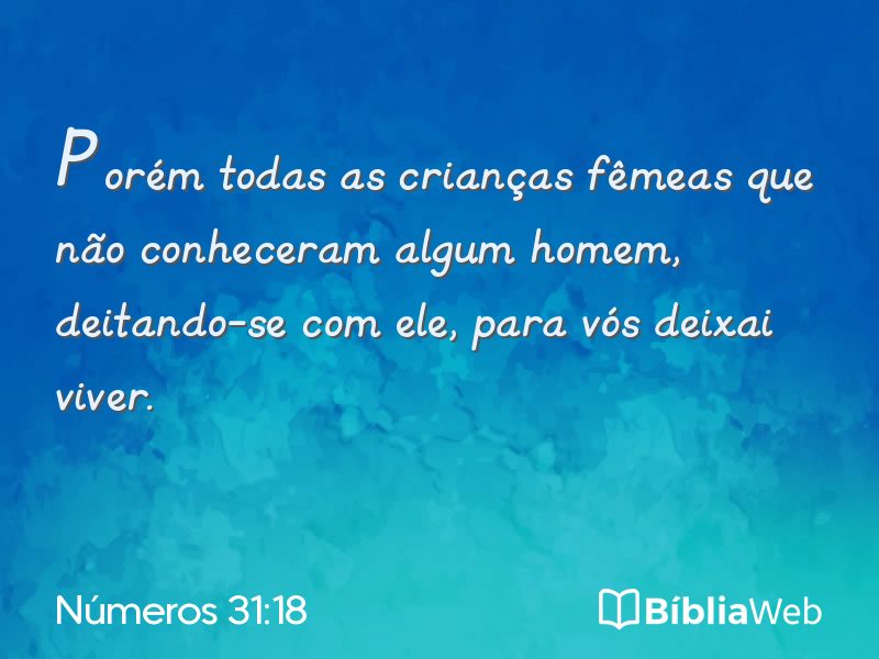 Números 31:18 em imagem para compartilhar