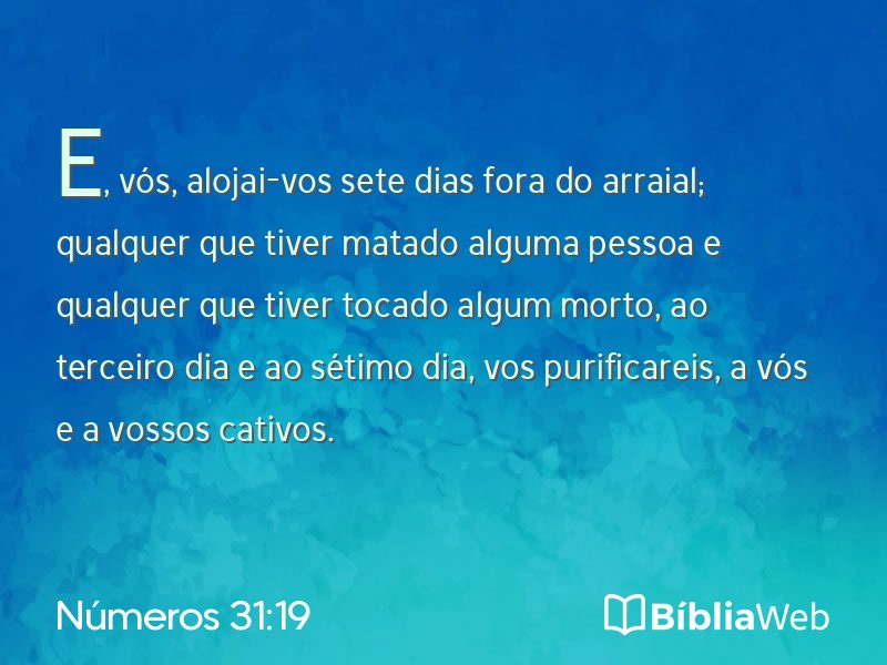 Números 31:19 em imagem para compartilhar
