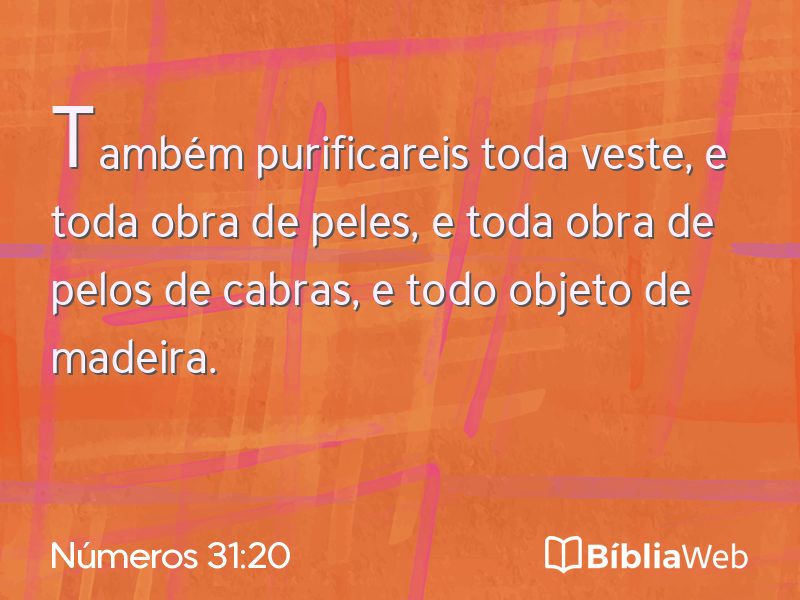 Números 31:20 em imagem para compartilhar