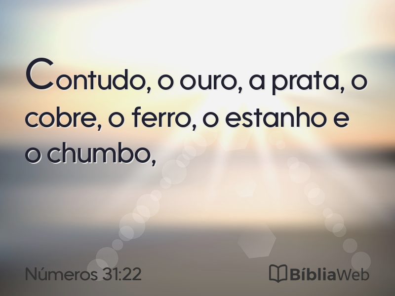 Números 31:22 em imagem para compartilhar