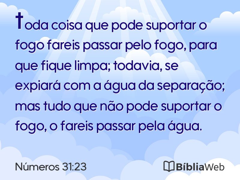 Números 31:23 em imagem para compartilhar