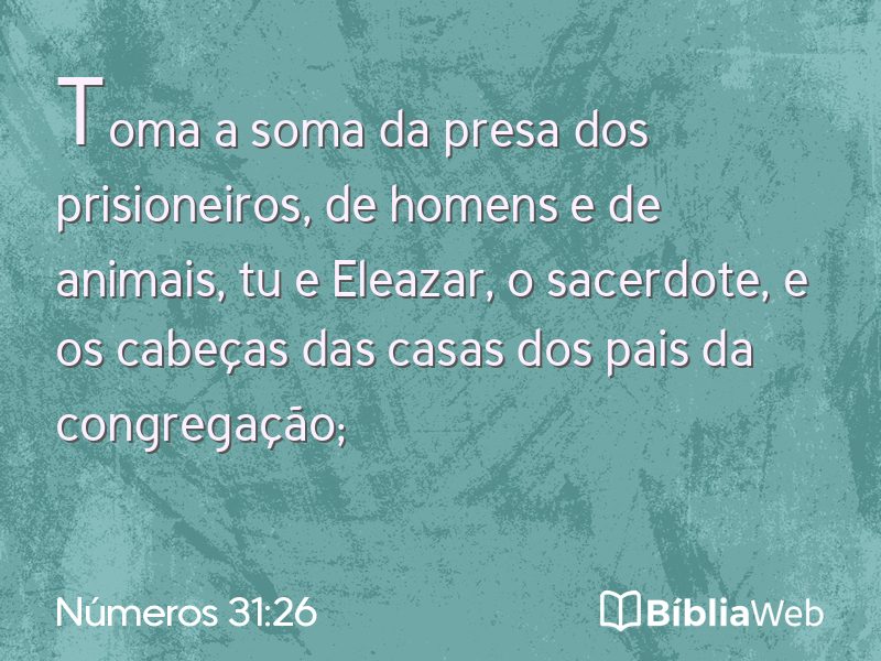 Números 31:26 em imagem para compartilhar