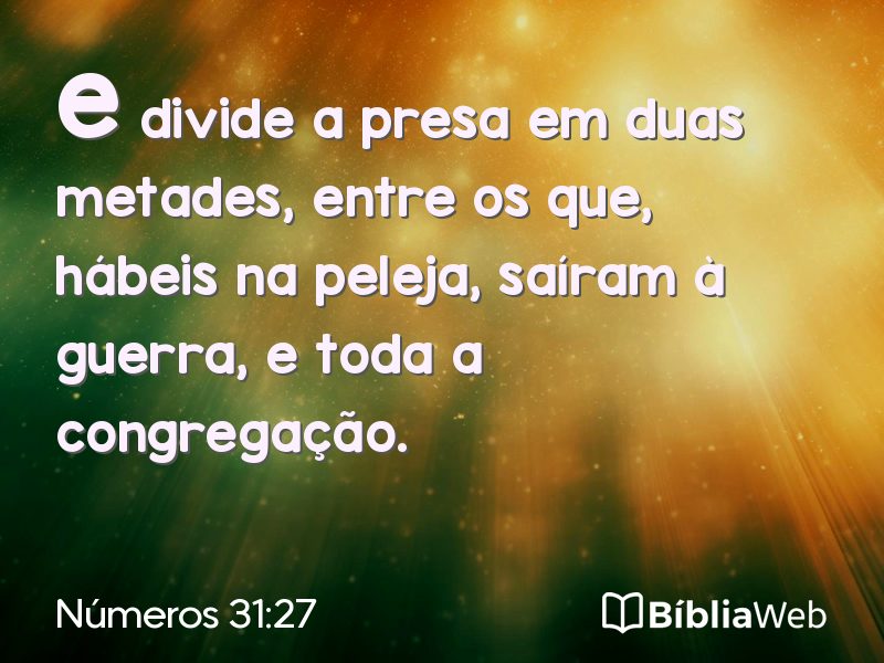 Números 31:27 em imagem para compartilhar