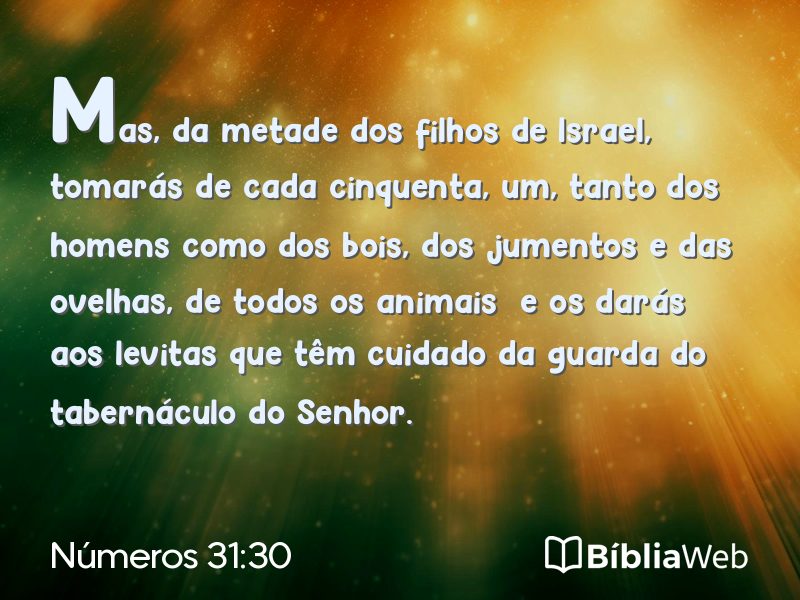 Números 31:30 em imagem para compartilhar