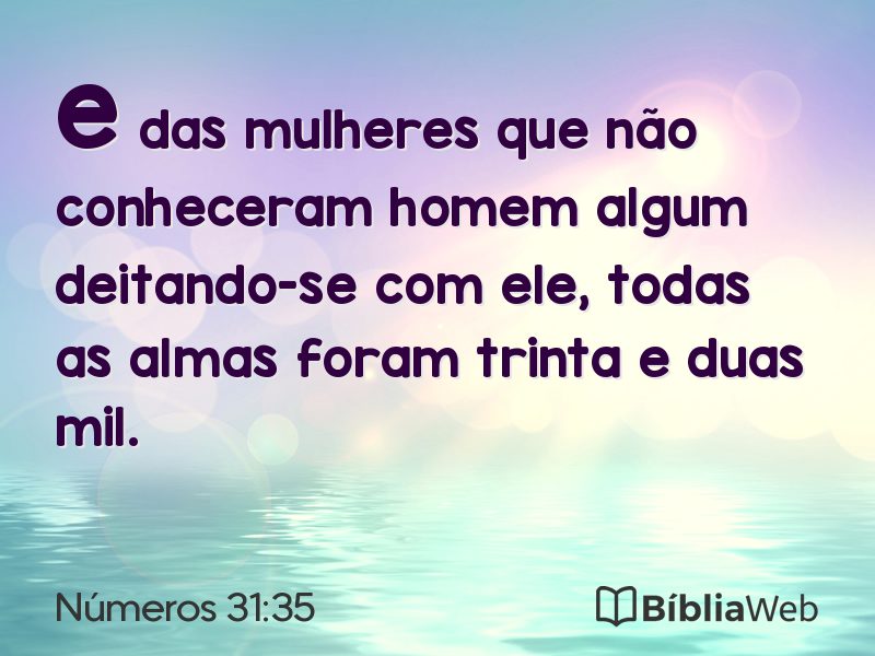 Números 31:35 em imagem para compartilhar