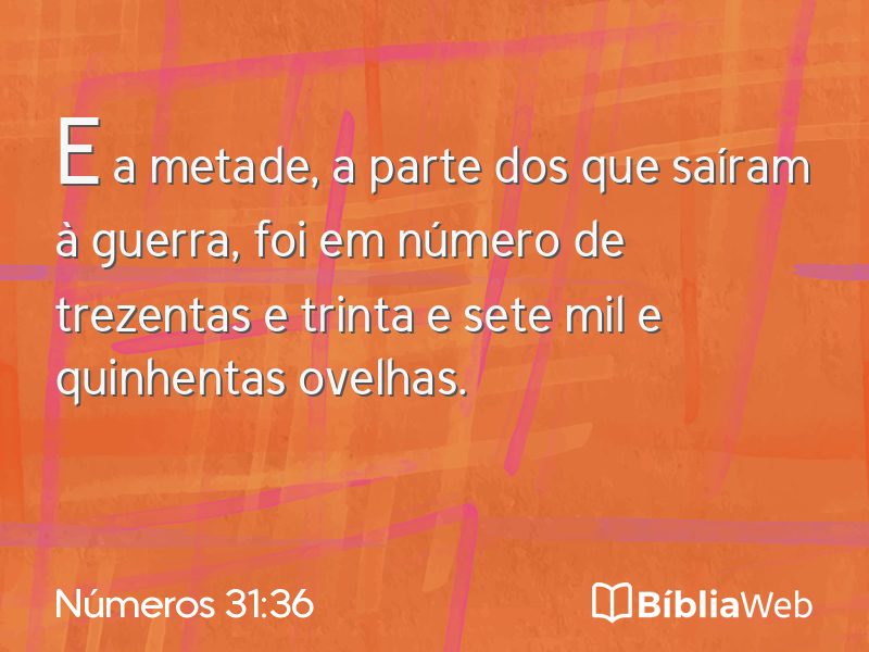 Números 31:36 em imagem para compartilhar