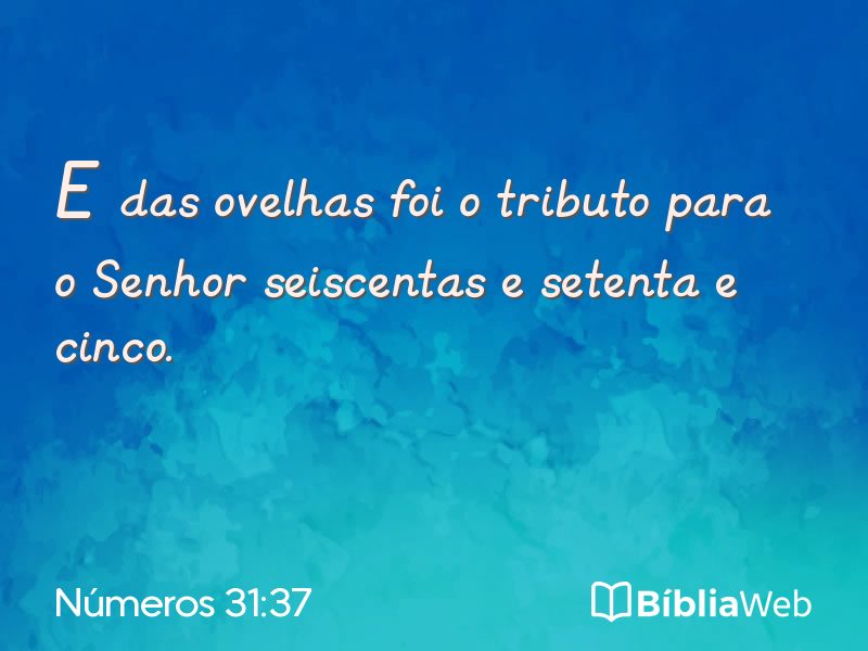Números 31:37 em imagem para compartilhar