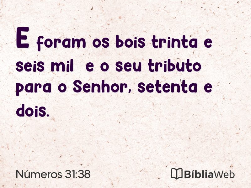 Números 31:38 em imagem para compartilhar