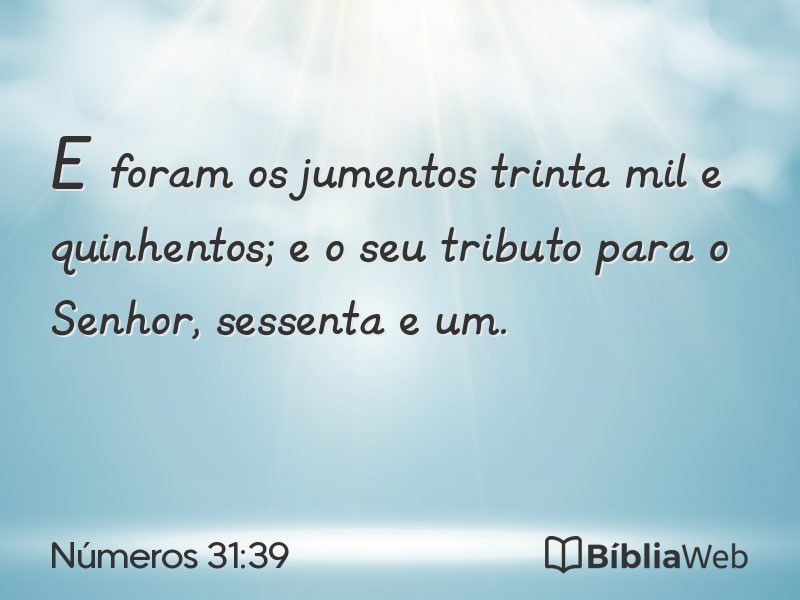 Números 31:39 em imagem para compartilhar