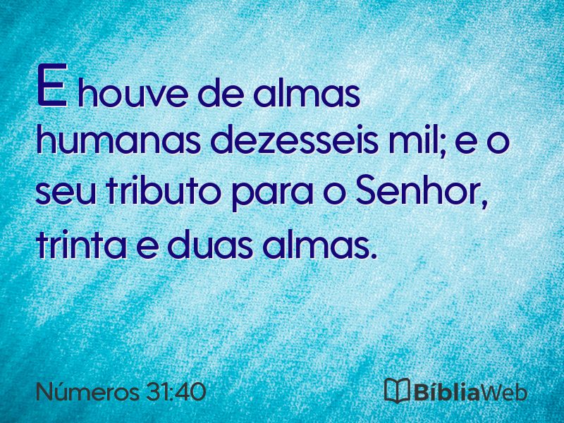 Números 31:40 em imagem para compartilhar