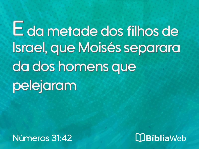 Números 31:42 em imagem para compartilhar