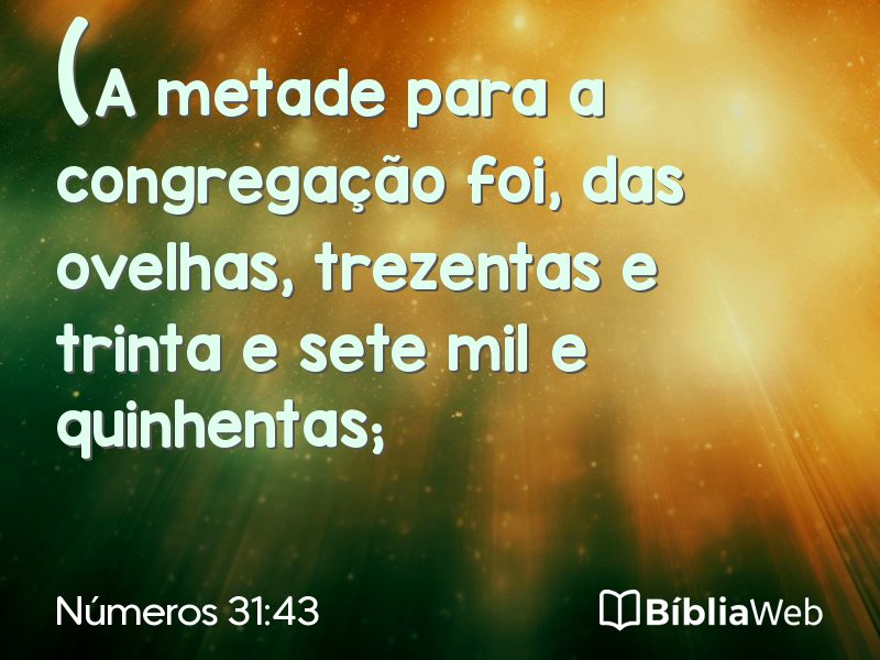 Números 31:43 em imagem para compartilhar