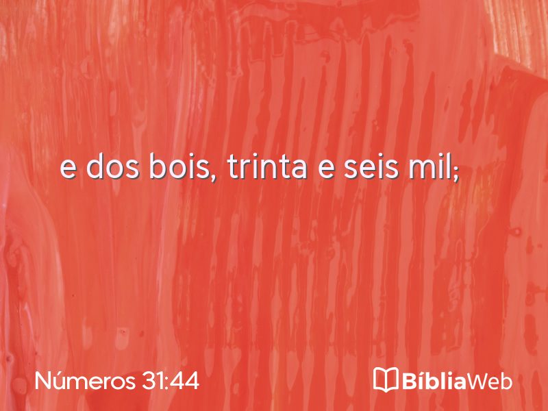 Números 31:44 em imagem para compartilhar