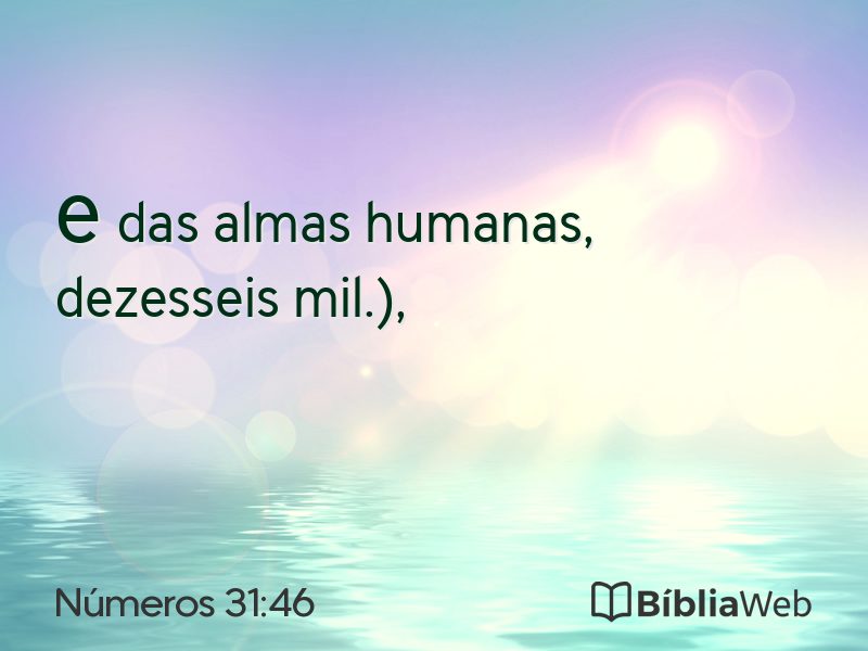Números 31:46 em imagem para compartilhar