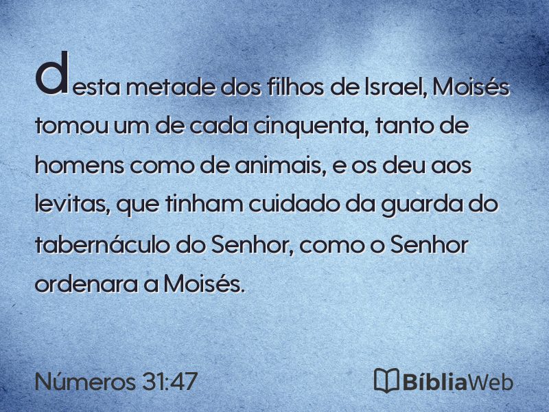 Números 31:47 em imagem para compartilhar