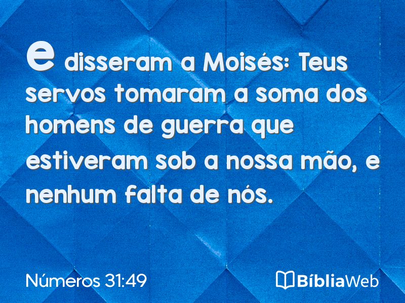 Números 31:49 em imagem para compartilhar