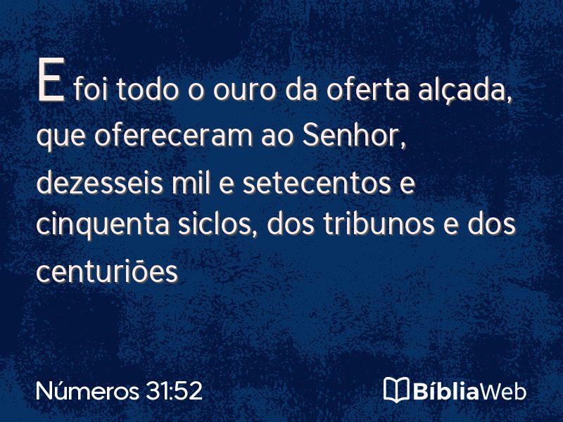 Números 31:52 em imagem para compartilhar