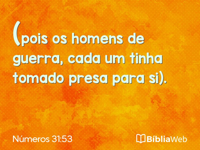Números 31:53 em imagem para compartilhar