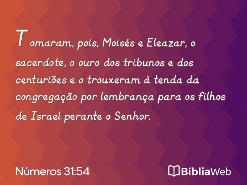 Números 31:54 em imagem para compartilhar