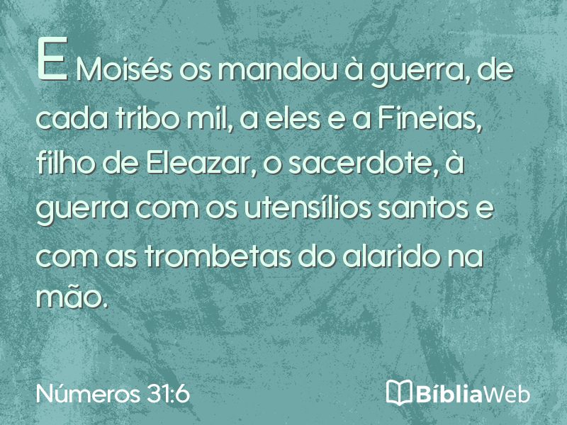 Números 31:6 em imagem para compartilhar