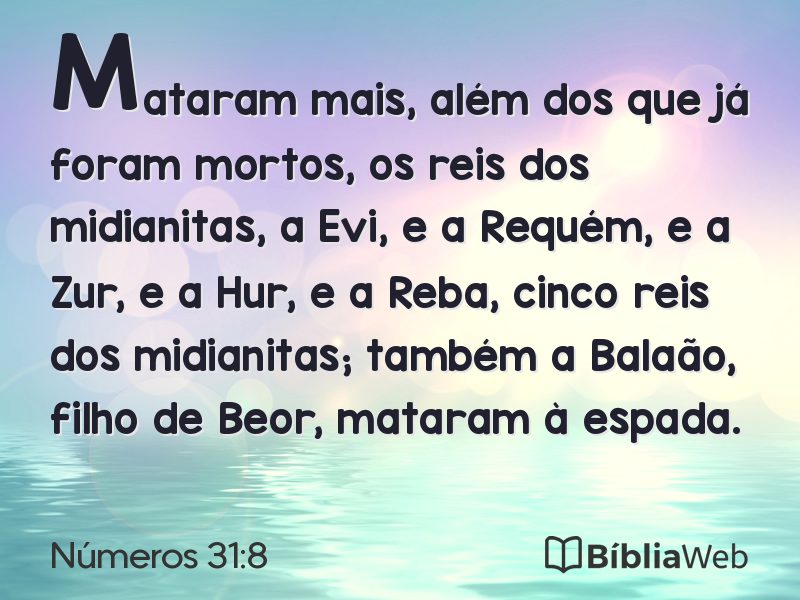 Números 31:8 em imagem para compartilhar
