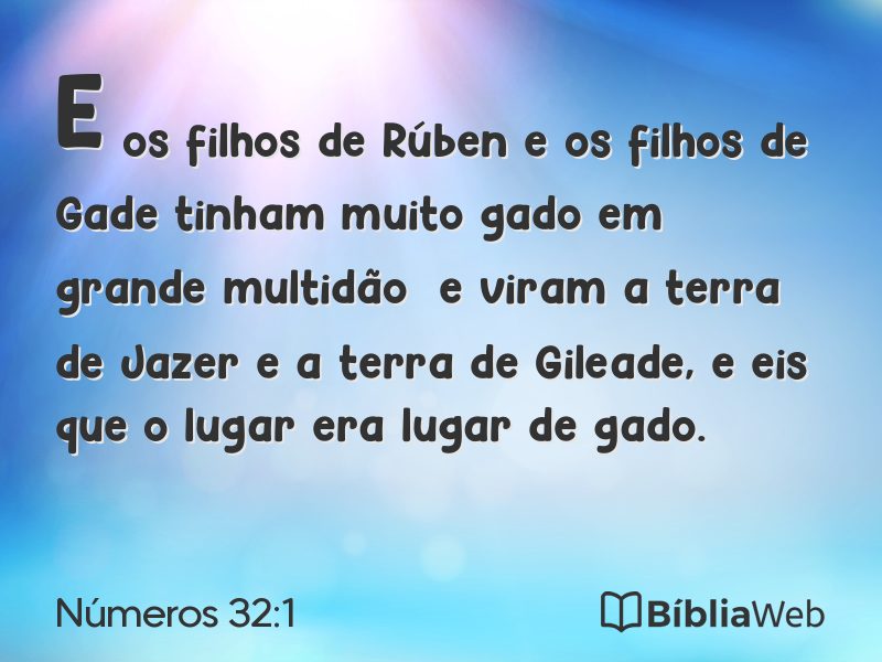 Números 32:1 em imagem para compartilhar