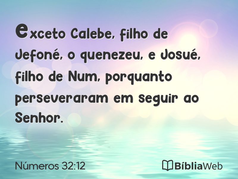 Números 32:12 em imagem para compartilhar