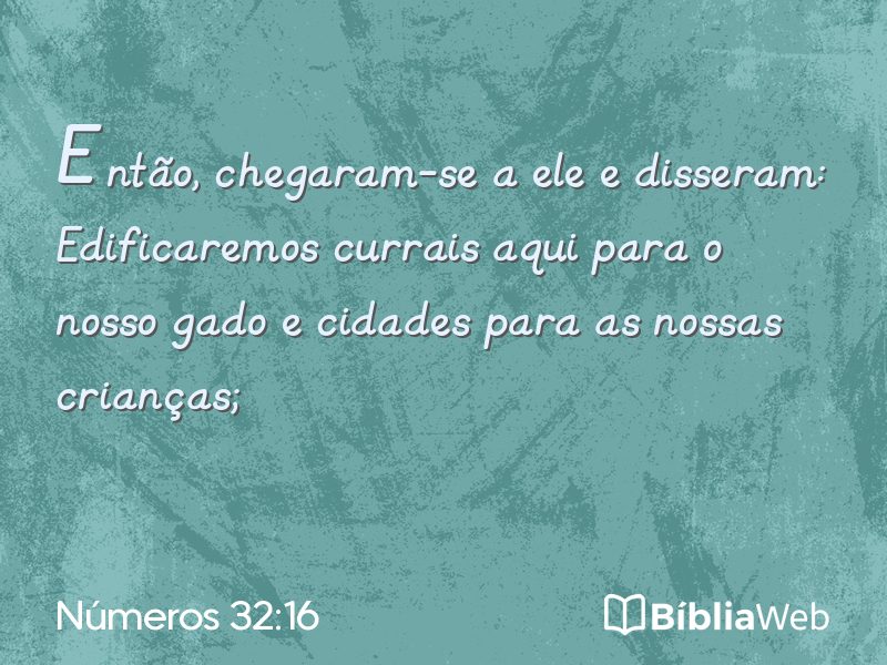 Números 32:16 em imagem para compartilhar