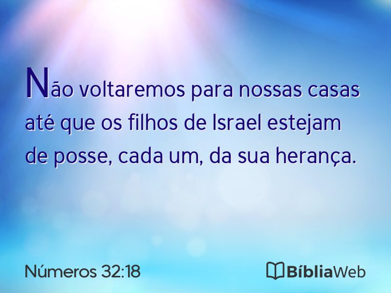 Números 32:18 em imagem para compartilhar