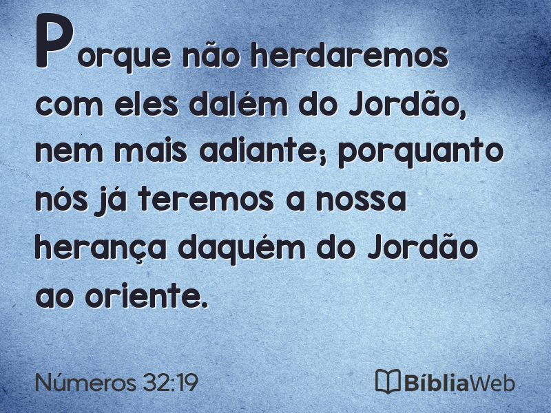 Números 32:19 em imagem para compartilhar