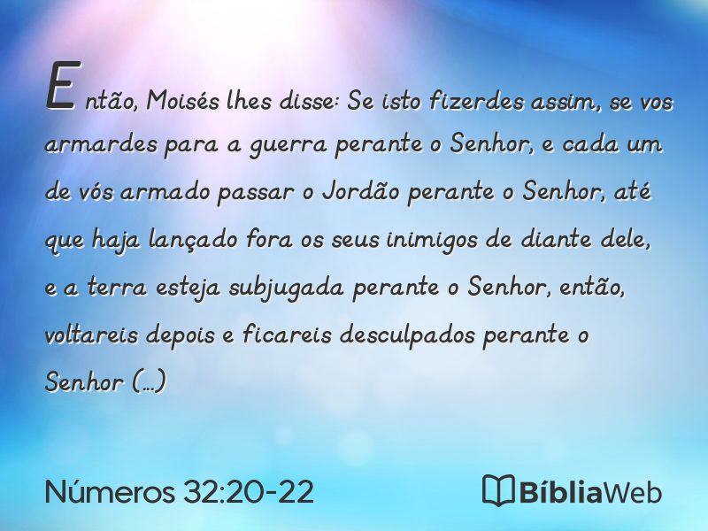 Números 32:20-22 em imagem para compartilhar