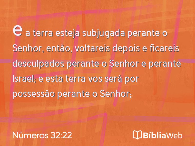 Números 32:22 em imagem para compartilhar