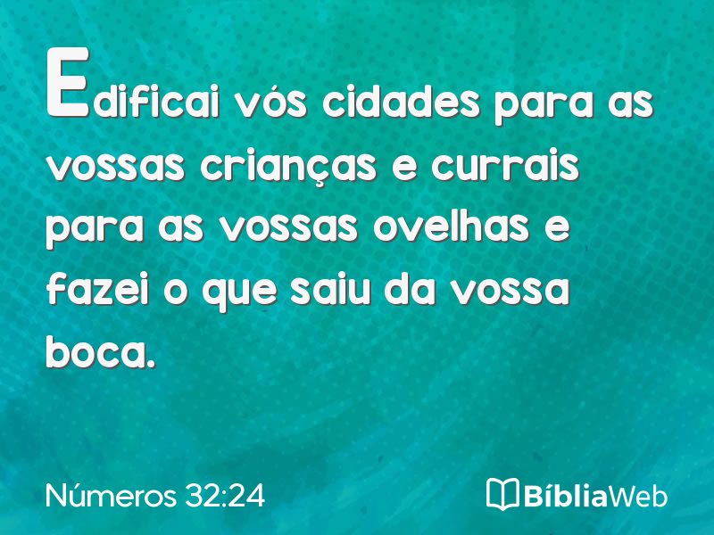 Números 32:24 em imagem para compartilhar