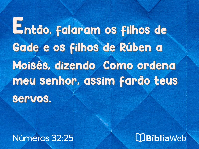 Números 32:25 em imagem para compartilhar
