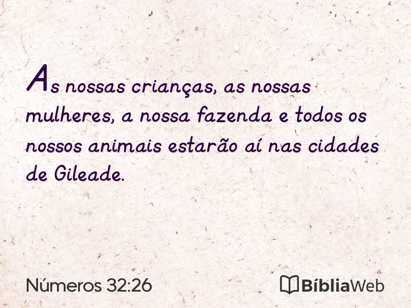 Números 32:26 em imagem para compartilhar