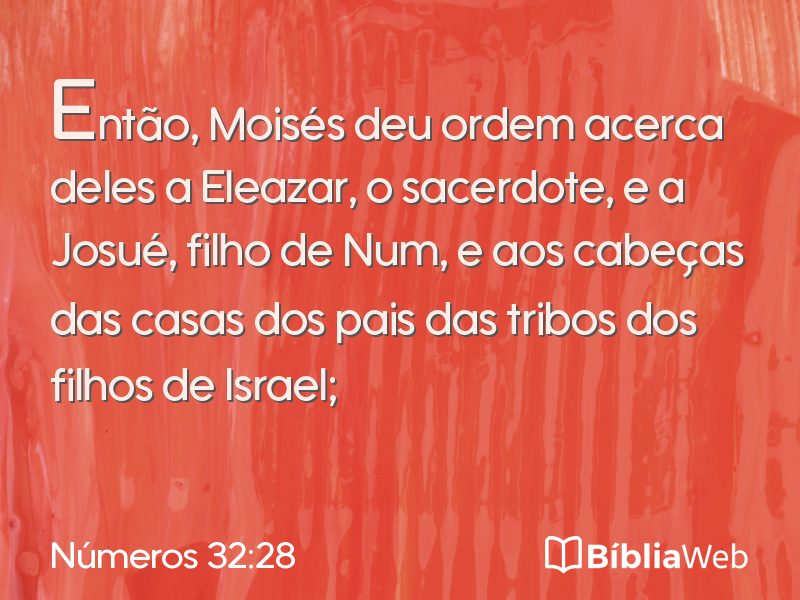 Números 32:28 em imagem para compartilhar