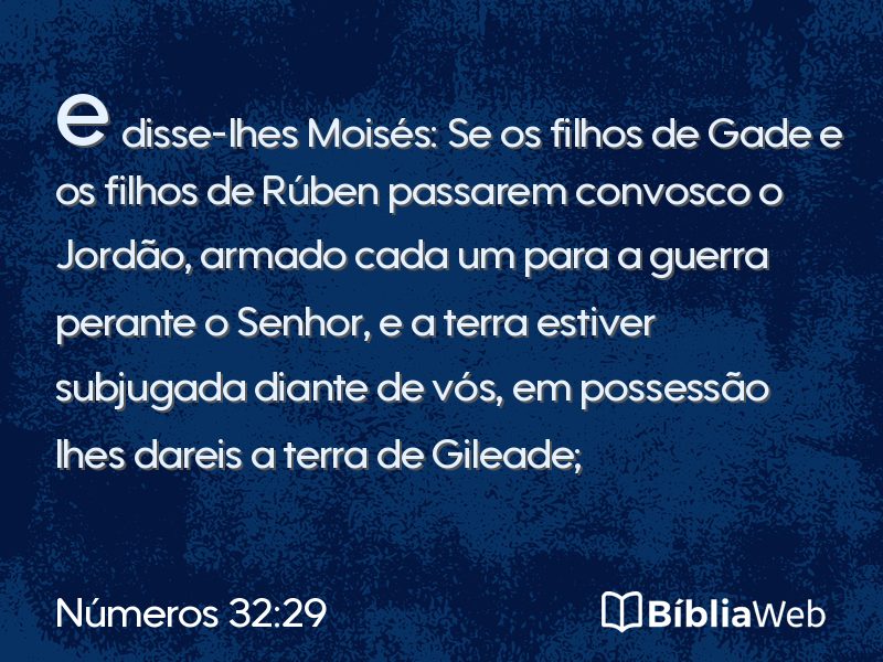 Números 32:29 em imagem para compartilhar